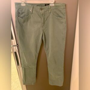 AG Adriano Goldschmied Men Gray/Green Everett Slim Straight Jeans 34/27 Preppy